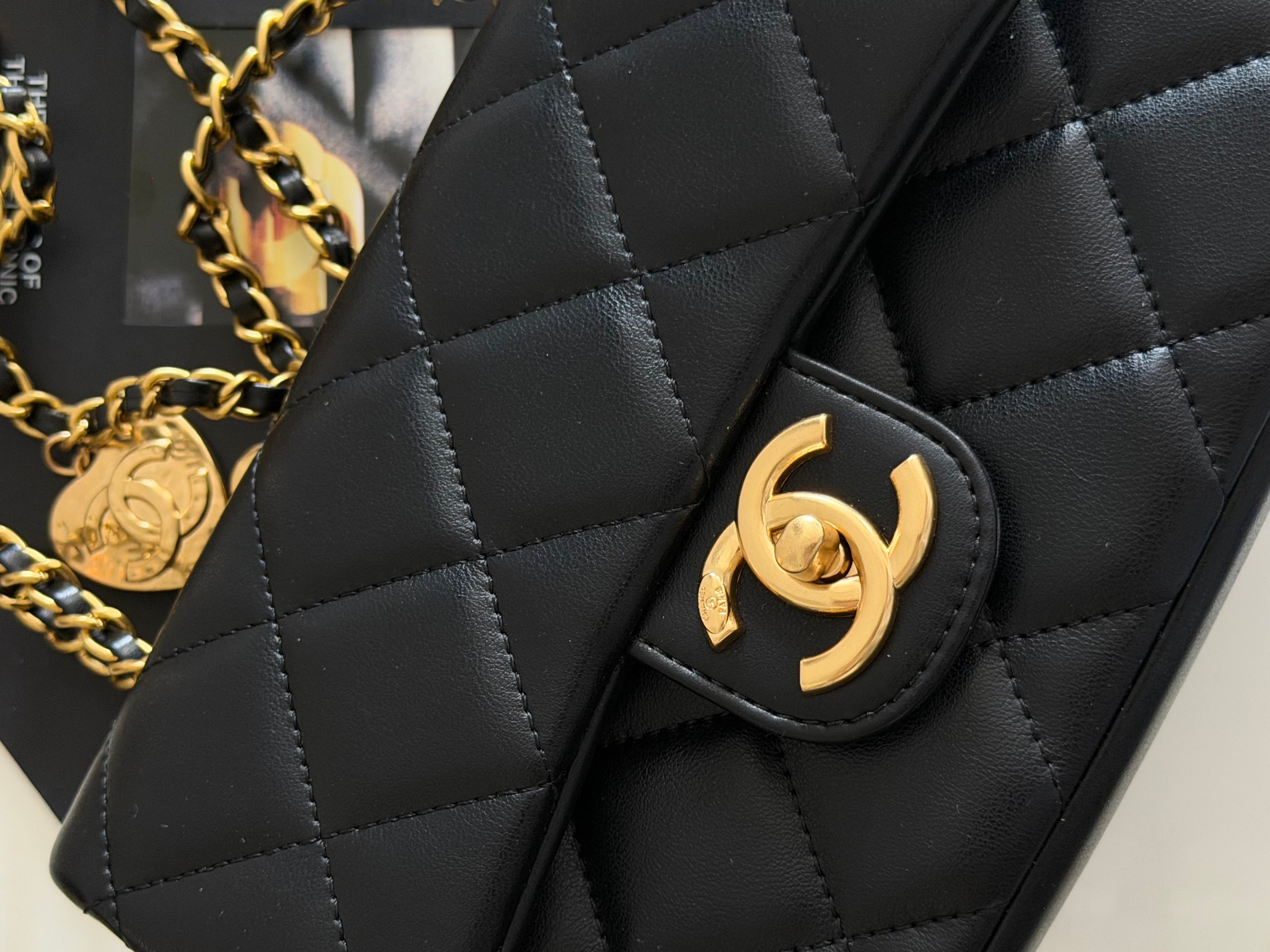 Chanel Lambskin Alike - Exclusive GWP bag with 5 charm