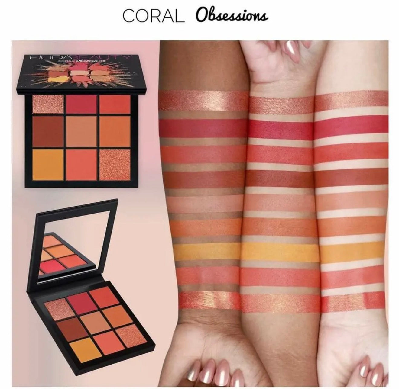 Huda Beauty Mini Obsessions Eyeshadow Palette- Coral Obsessions